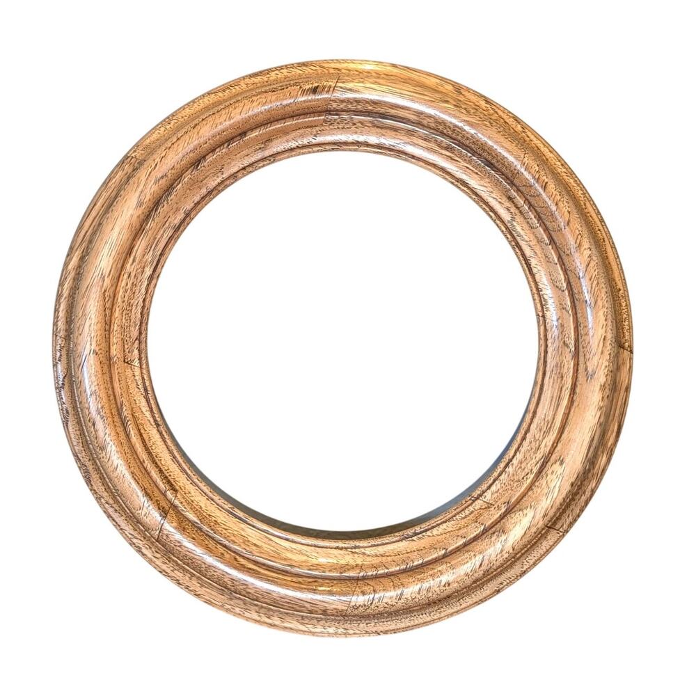 Vintage Round Wood Oak Frame